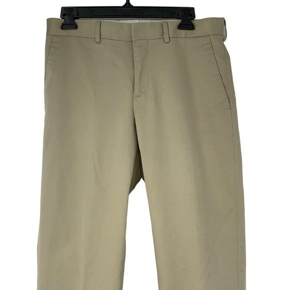 Mens Express Dress Khaki Pants Flat Size 32 x 30 Straight Leg Washable EUC 3006 - Picture 6 of 10